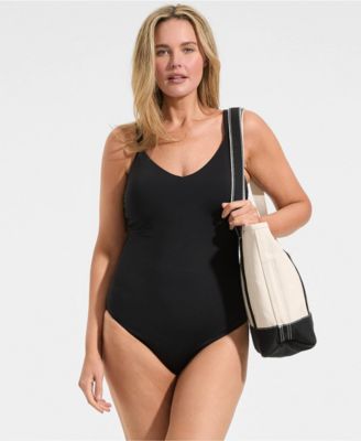 Women's V-Neck High Leg Strappy Back One Piece