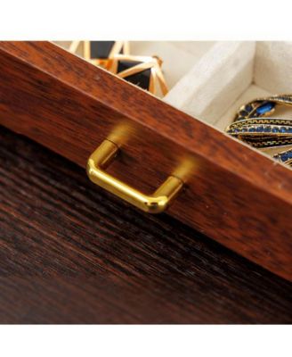 Solid Wood Jewelry Box with Velvet Lining and Lock