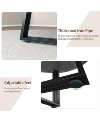 Round Dining Table for 4-6, 47.2" Farmhouse Kitchen Table with Storage, Circle Dinner Tables for Kitchen, Dining Room, Living Room