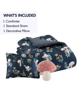 Gwen Mushroom Garden Floral 3-Pc. Comforter Set, Twin/Twin XL