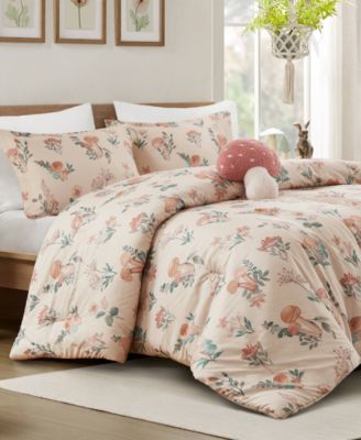 Gwen Mushroom Garden Floral 4-Pc. Comforter Set, Full/Queen