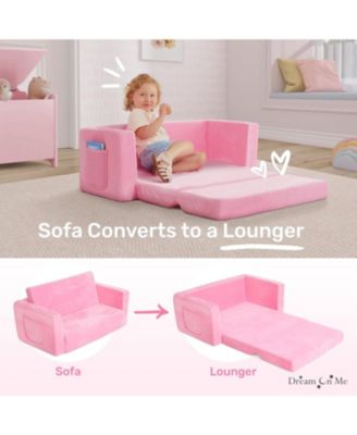 Toddler Nestle Sofa, 2-in-1 Convertible Sofa to Lounger, Low to Floor Design, Machine Washable Fabric Cover