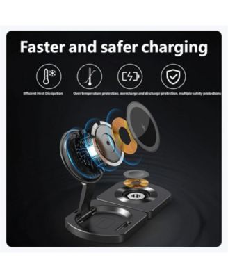 3-in-1 Wireless Charger for Apple iPhone - Portable Foldable Charger for iWatch iPhone and Earphones