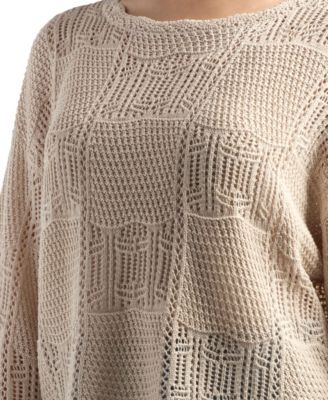 Juniors' Crewneck Pull-On Sweater