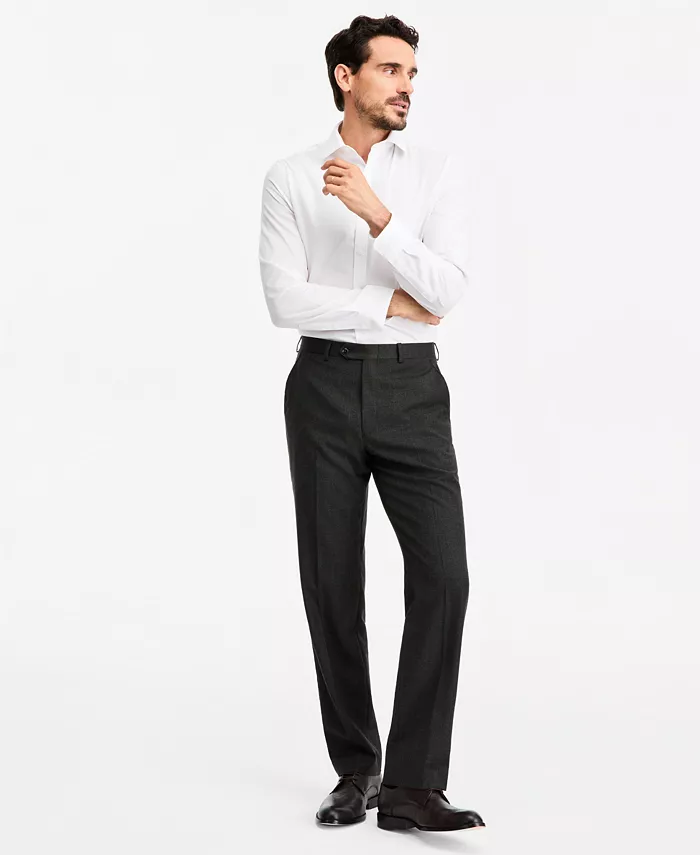 Men's Classic-Fit Wool-Blend Stretch Plaid Suit Separate Pants