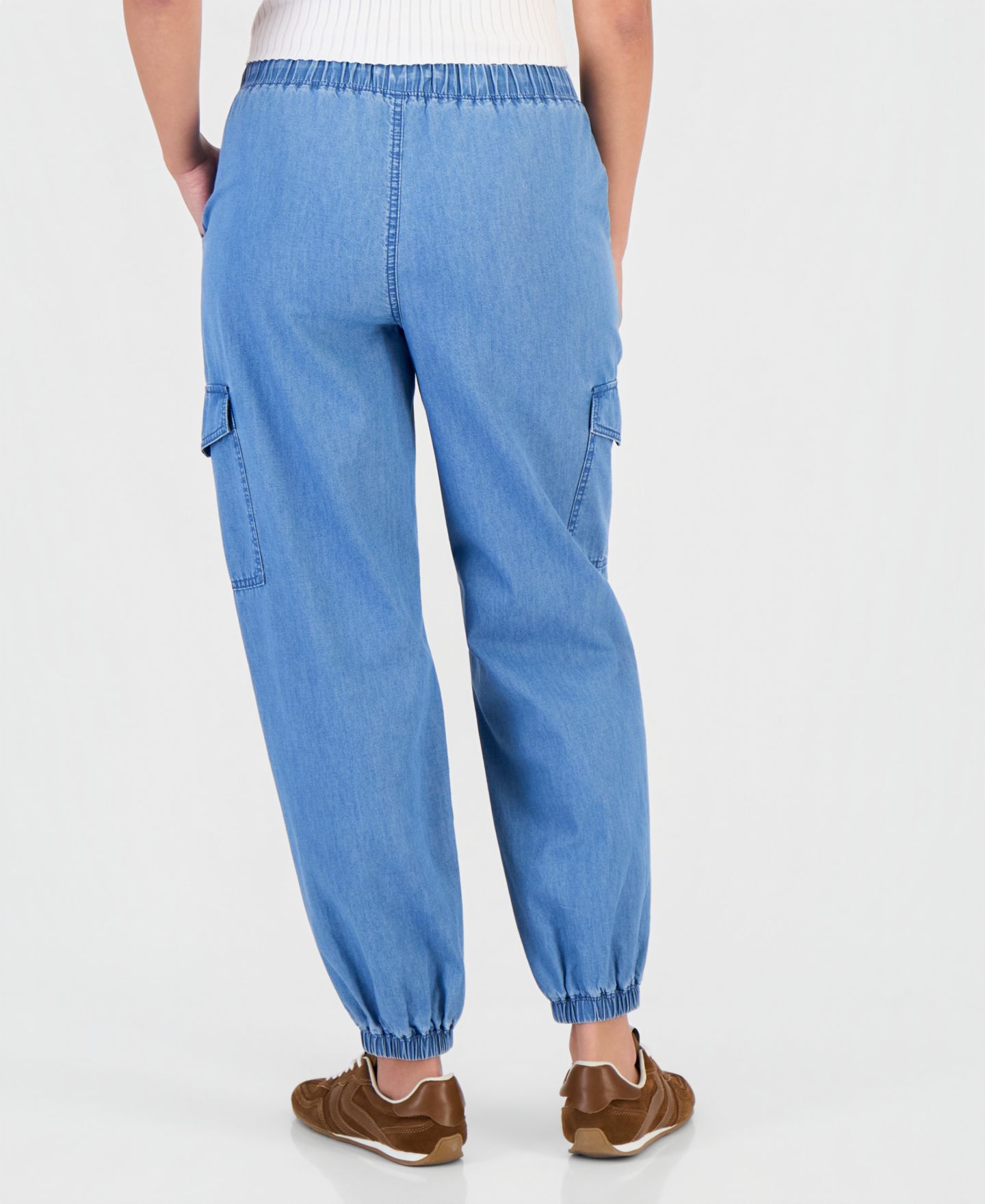 Женские джинсы Madden Girl Juniors' Chambray Cargo Jogger, цвет: Средняя варка — фото 4