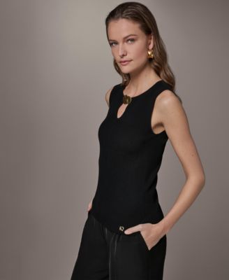 Women's Sleeveless Keyhole Sweater