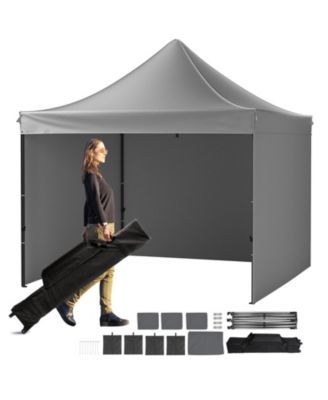 10 x 10 ft Pop-Up Canopy with Removable Sidewalls, Portable Instant Gazebo with Wheeled Bag, UV Resistant Waterproof