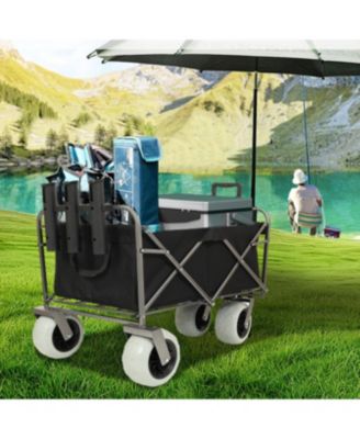 Foldable Steel Storage Wagon Utility Carts Waterproof Fishing Cart with Rod Holders