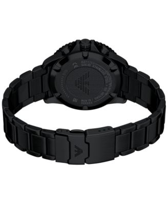 Men's World Explorer Solar Chronograph Black Stainless Steel Watch, 43mm