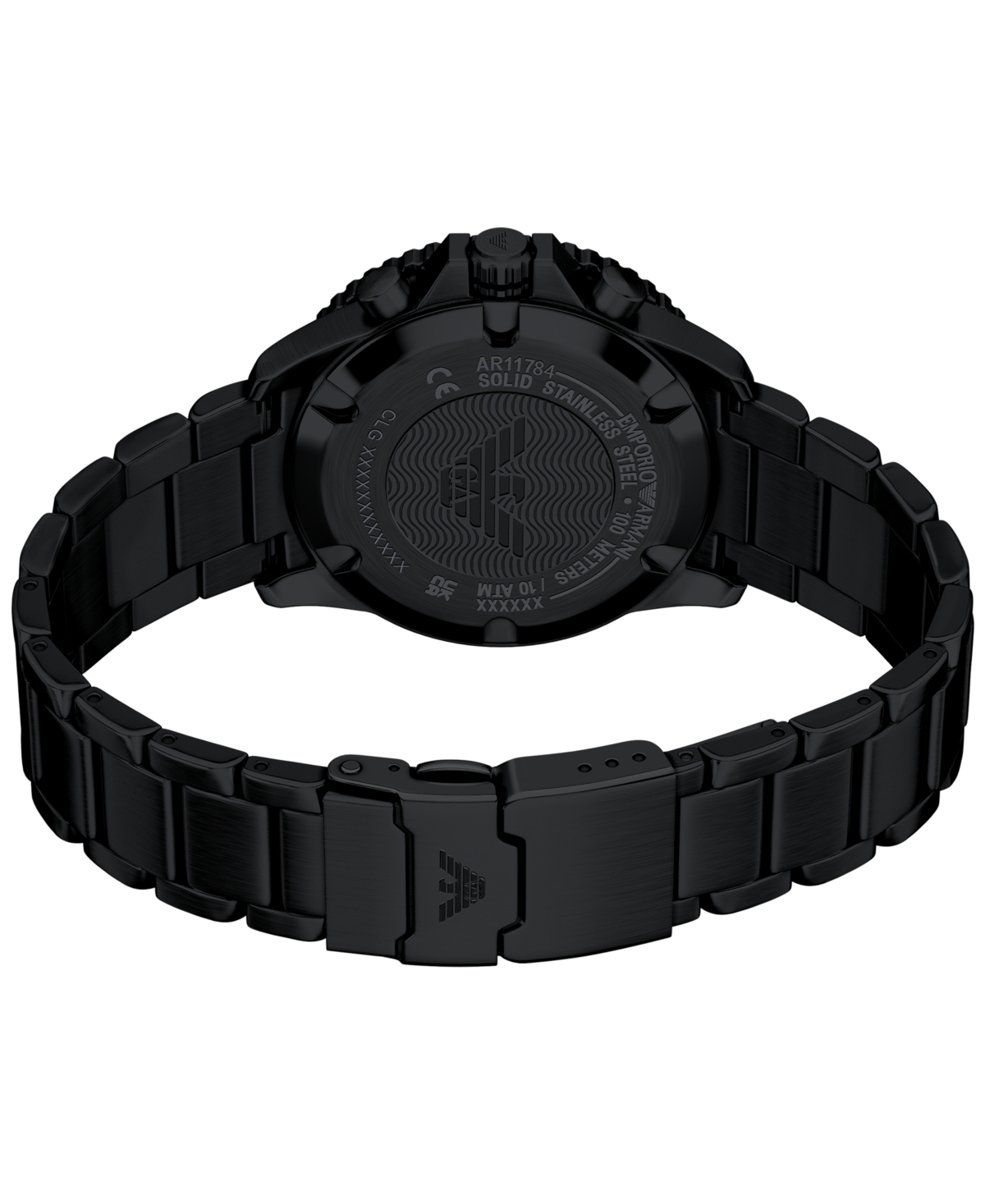 Emporio Armani Men's World Explorer Solar Chronograph Black Stainless Steel Watch, 43mm