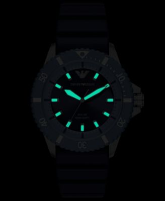 Men's World Explorer Solar Three Hand Blue Silicone Watch, 42mm