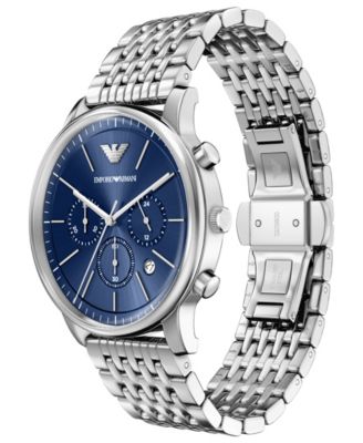 Men's Quartz Chronograph Silver Stainless Steel Watch, 42mm