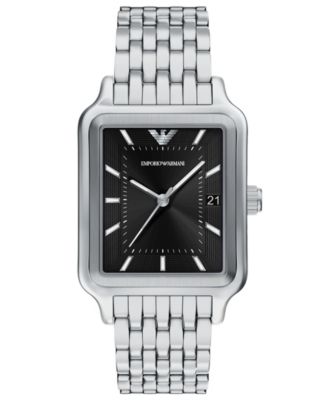 Men's Quartz Three-Hand Silver Stainless Steel Watch, 36mm