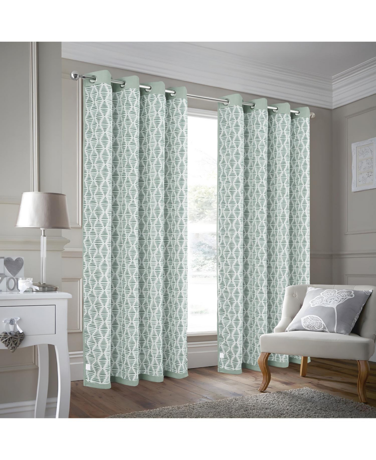 Olivia Gray 100% Polyester 190 Gsm Justice Reversible Blackout Grommet Curtain Panel