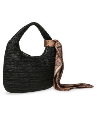 Bdaena Scarf Straw Hobo Bag