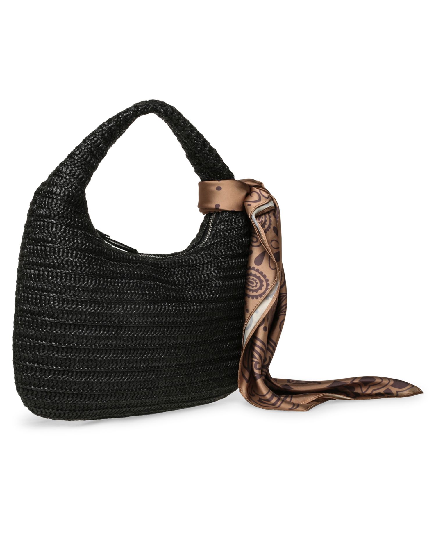Bdaena Scarf Straw Hobo Bag