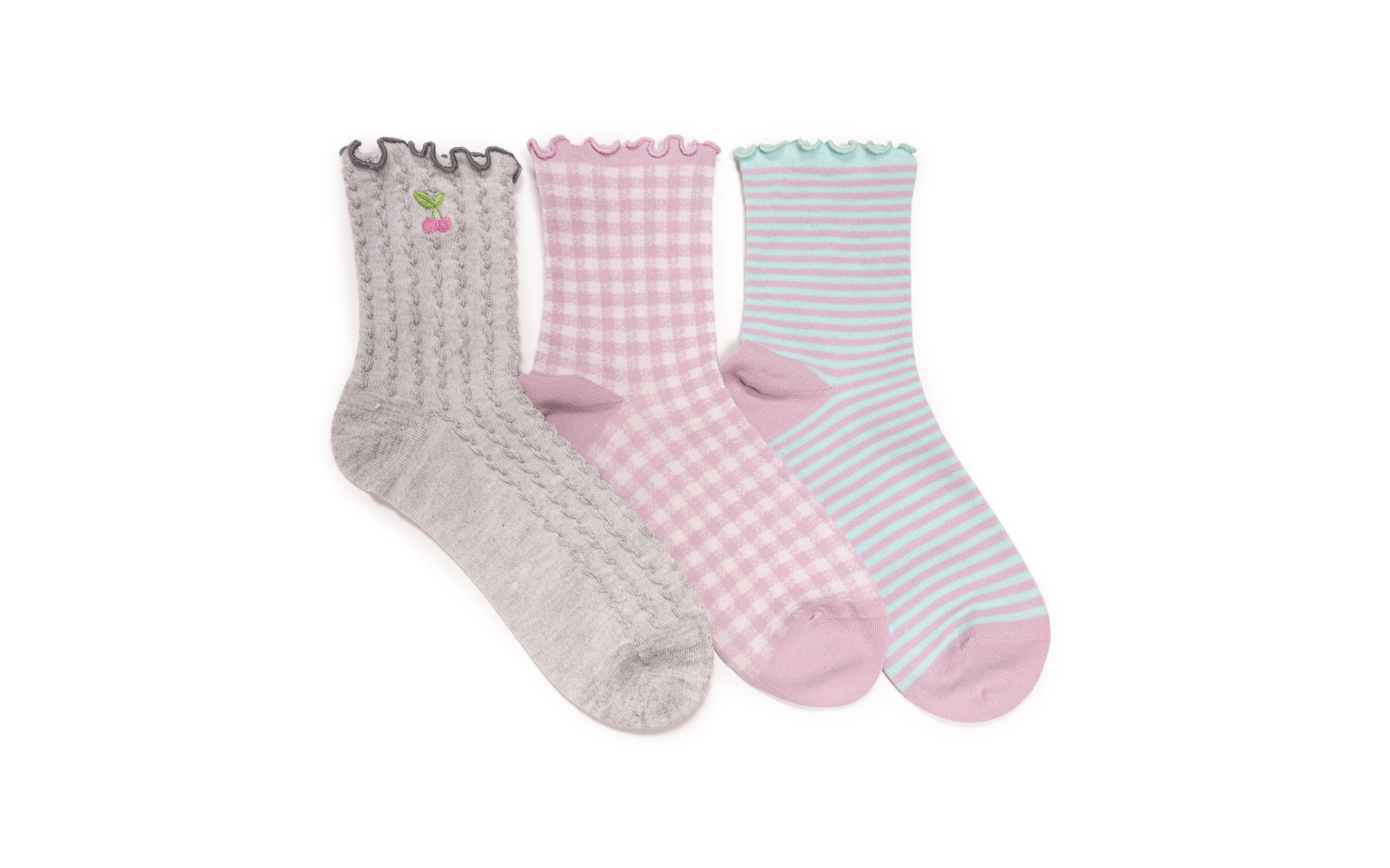 Muk Luks Women's Embroidered Quarter Crew Socks, 3 Pair Pack