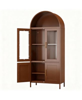 Metal Arched Cabinet with 2 Drawers for Kitchen or Office