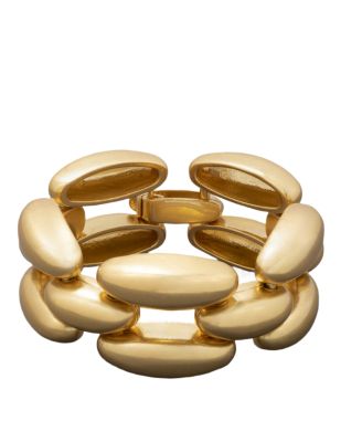 Gold-Tone Dynamic Chunky Link Flex Bracelet