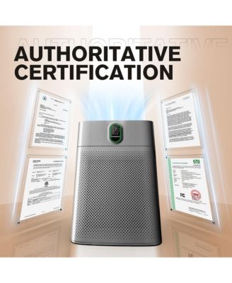 Large Room Air Purifier: PM2.5 display, 99.97% allergen removal (pet hair, etc.), double-sided intake. Covers 1076 sq ft, quiet 24dB