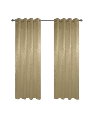 100% Polyester 200 GSM Dyson Embossed Blackout Grommet Curtain Panel 54" x 90" Gold
