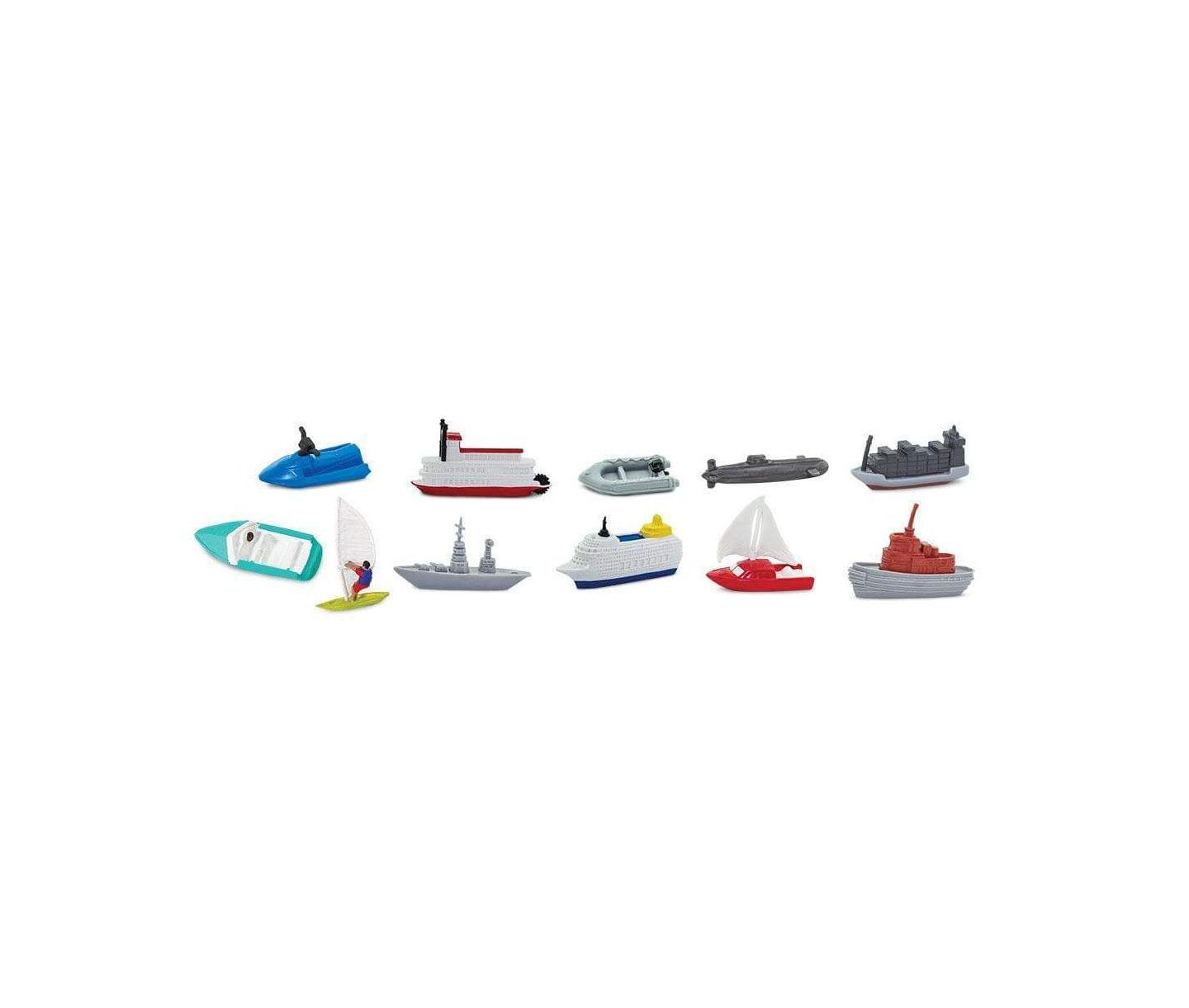 Детские фигурки Safari Ltd. Mini Hand-Painted In the Water Watercraft Figurines, 11-Piece Set, цвет: Open Miscellaneous — фото 3