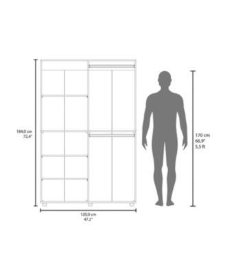 Ollie 2-Door Wardrobe with Open Storage