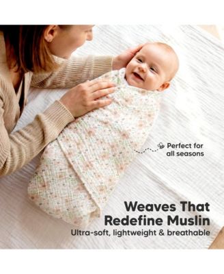 3-Pack Lyra Muslin Swaddle Blankets for Newborns, Large Cotton Nursery Baby Blankets, Soft & Breathable