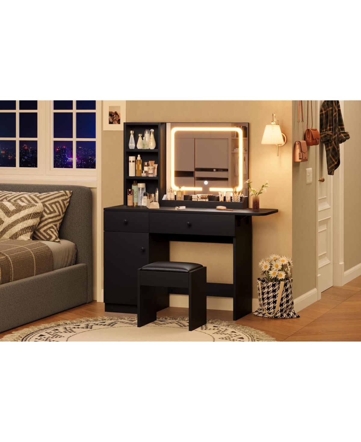 gaomon Makeup Vanity Desk with Mirror and Lights - Vanity with