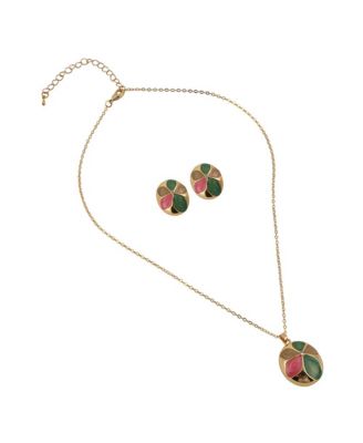 Women's The Enamel-Holly Jewellery Set - California Gold