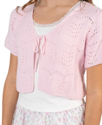 Girls' 7-16 Short-Sleeve Cardigan, Cami and Skirt, 3-Piece Set