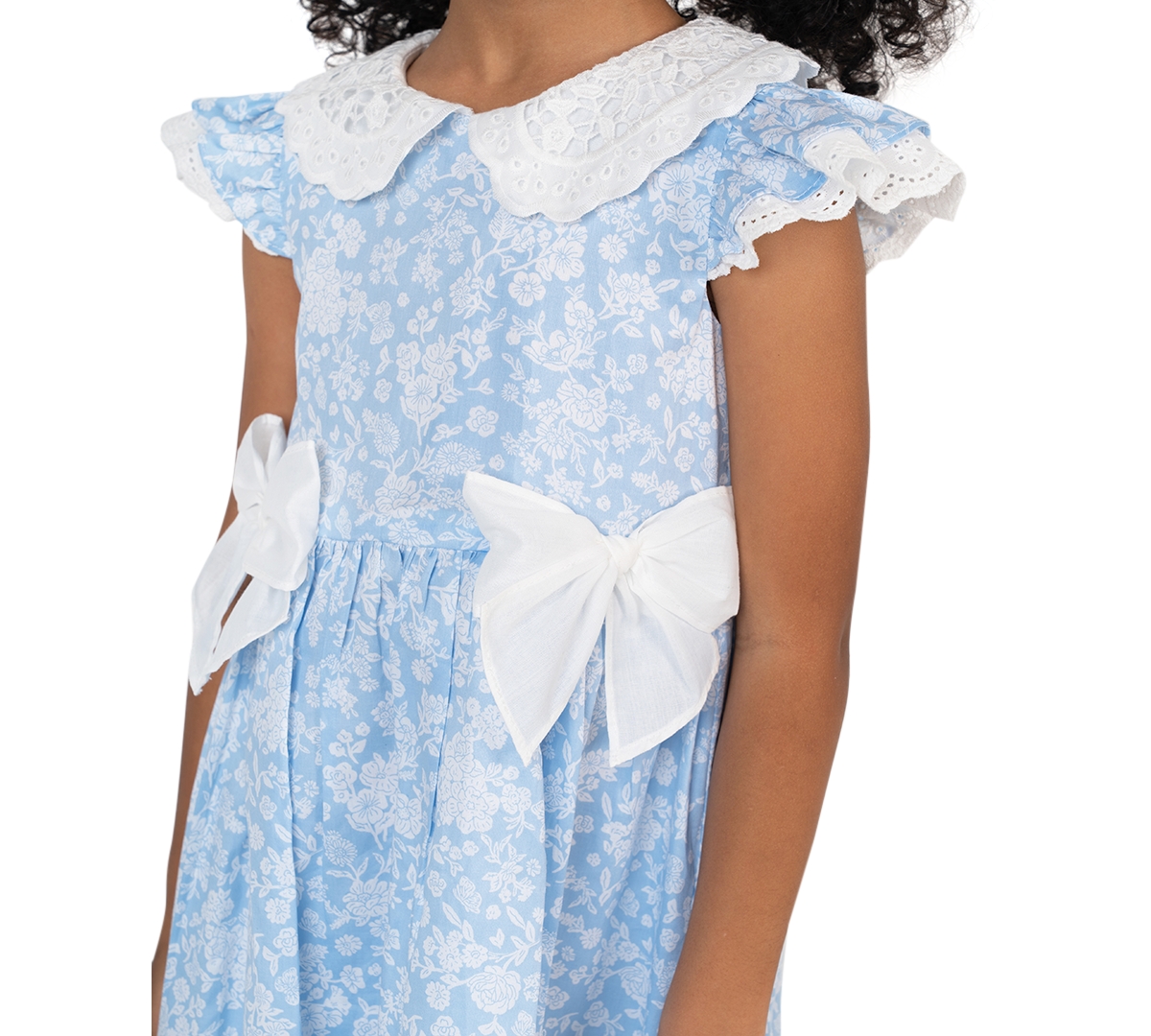 Rare Editions Girls' 2T-6X Flared Round Neck Bow Dress