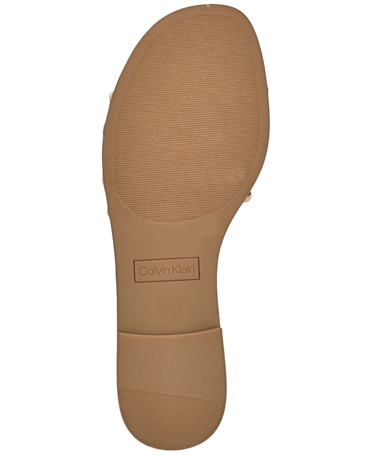 Женские сандалии Calvin Klein Kendell Logo Band Flat Slip-On, цвет: Чёрный / Натуральный — фото 5