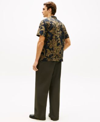 Men's Linen All-Over Floral Short-Sleeve Print Shirt