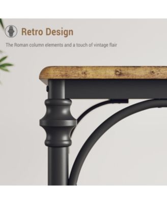 Dining Table Set for 4 Kitchen Table Set with Upholstered Bench Dining Room Table Set for 4-6 with Cozy Cushion 3 Piece Dining Table Set