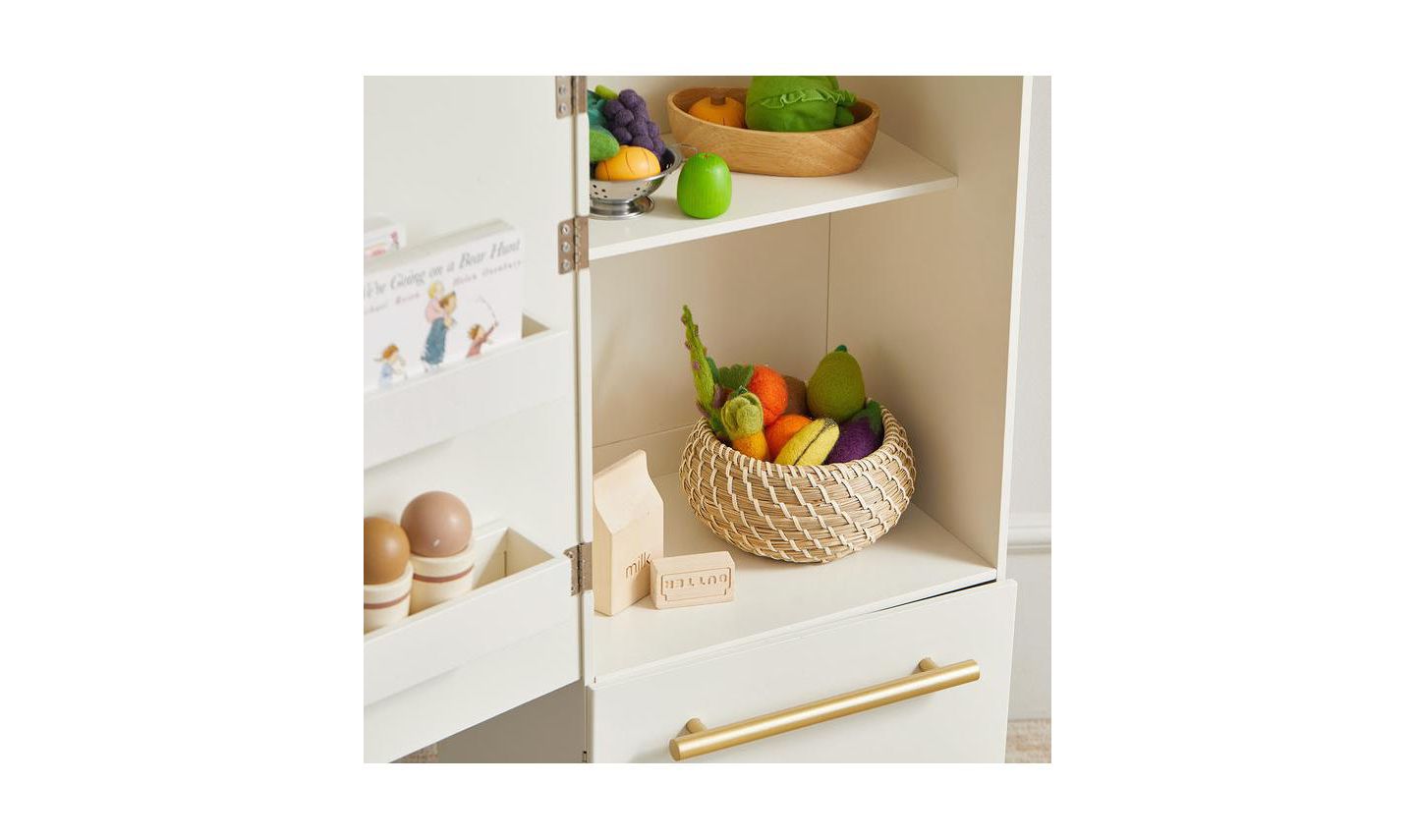 Детская игрушка Tiny Land Wooden Play Kitchen Fridge, Ages 3+ — фото 5