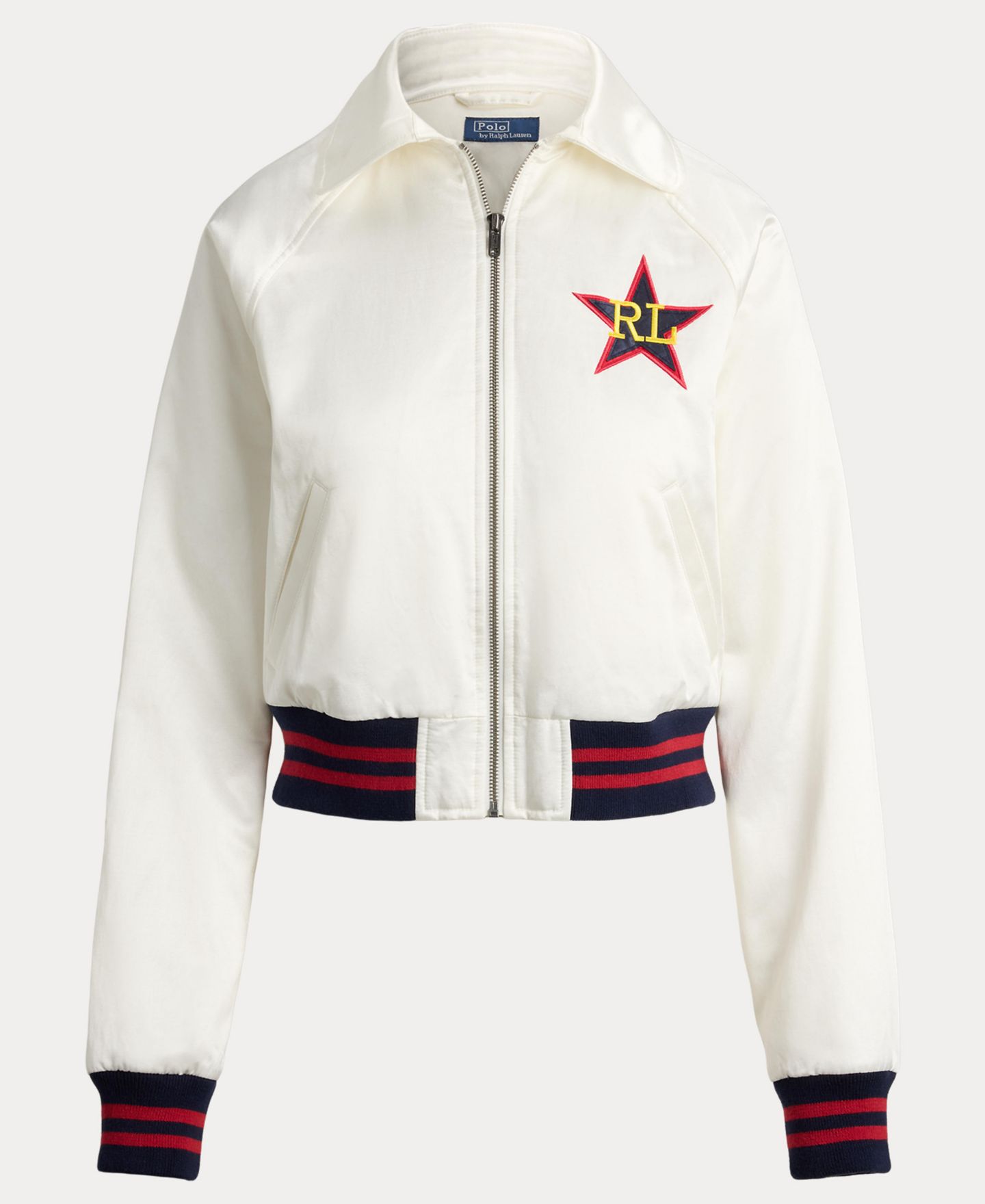 Женская куртка Polo Ralph Lauren Spread Collar Long-Sleeve Bomber, цвет: Белый песочный — фото 7