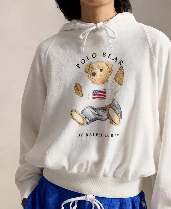 Women's Drawstring Hood Raglan Sleeve Sweatshirt - thumbnail 3