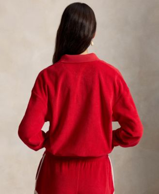 Women's Long-Sleeve Collared Polo Shirt