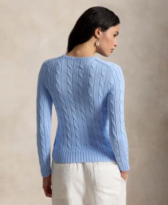 Women's Cable-Knit Cotton Crewneck Sweater