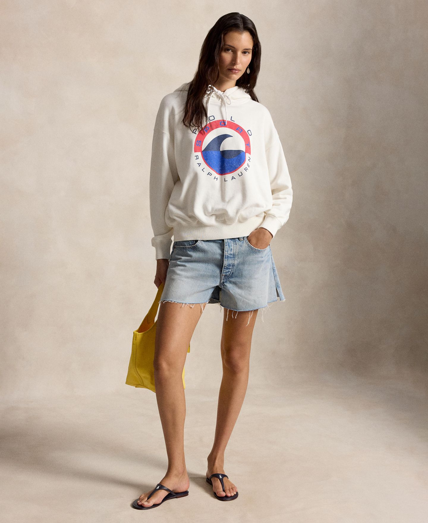 Женский свитшот Polo Ralph Lauren Drawstring Hood Long-Sleeve Sweatshirt, цвет: Белый — фото 2
