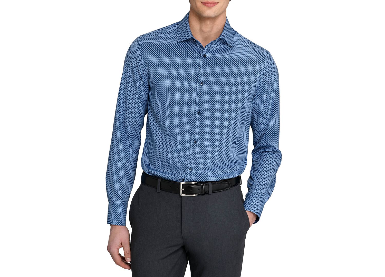 Men's Performance Stretch Tile Print Dress Shirt