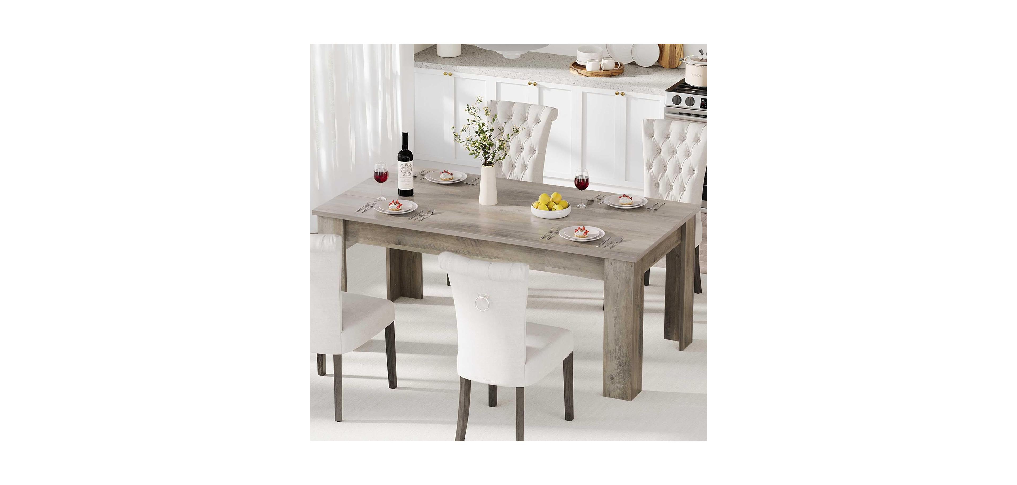 gaomon Dining Table for 4-6 Rectangular Dining Room Table with Large Table Top Farmhouse Wood Dining Dinner Table