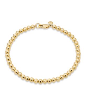 4mm Beaded Ball Chain Bracelet in Sterling Silver, Medium 7.5