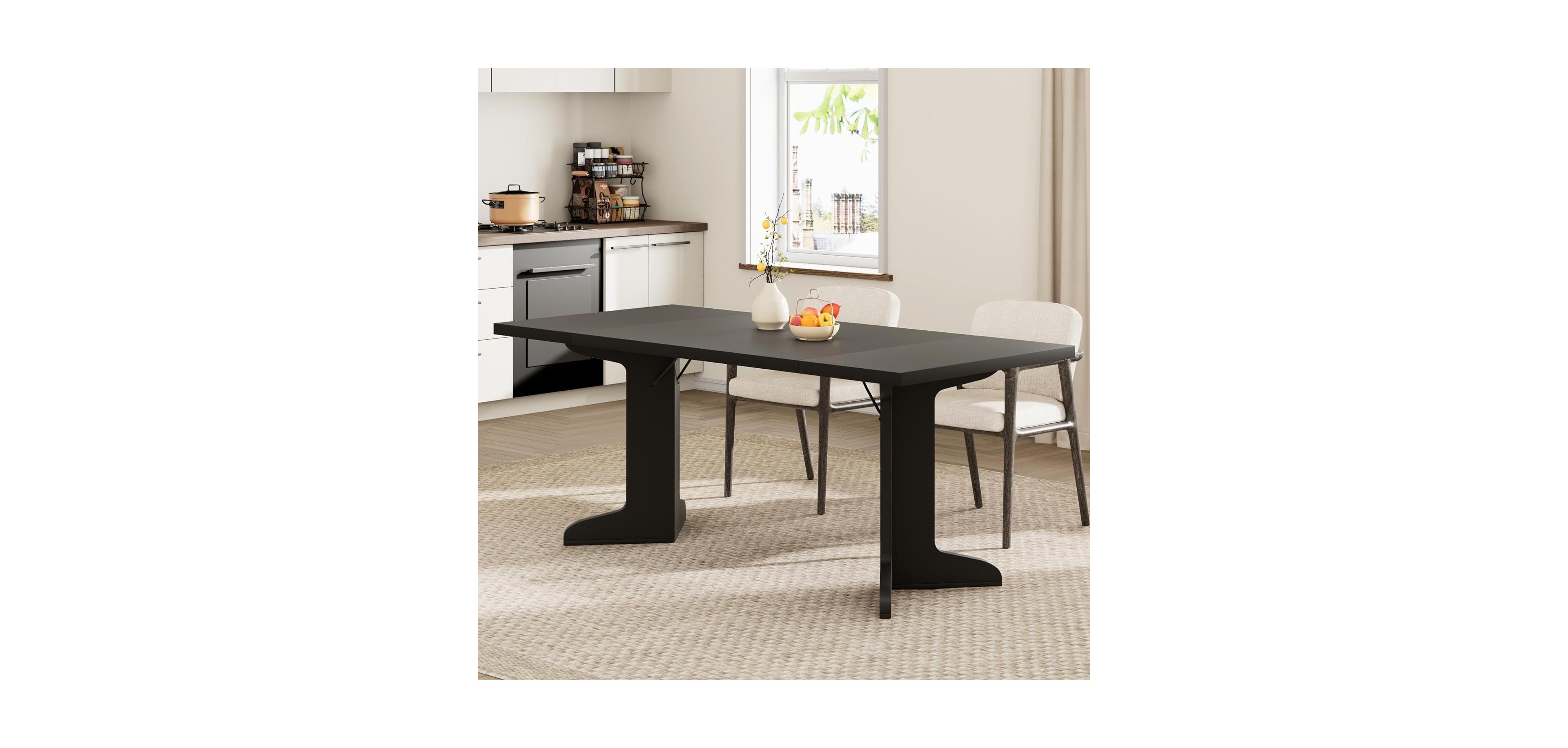 gaomon 71 Inch Dining Table for 6-8 People Modern Dinner Table with Unique Wooden Legs Rectangle Dining Table for Kitchen Dining Room and Living Room