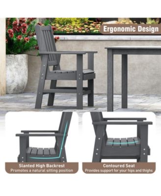 7 Pieces Patio Dining Set Outdoor HDPE Weather Resistant Table & Chairs Set
