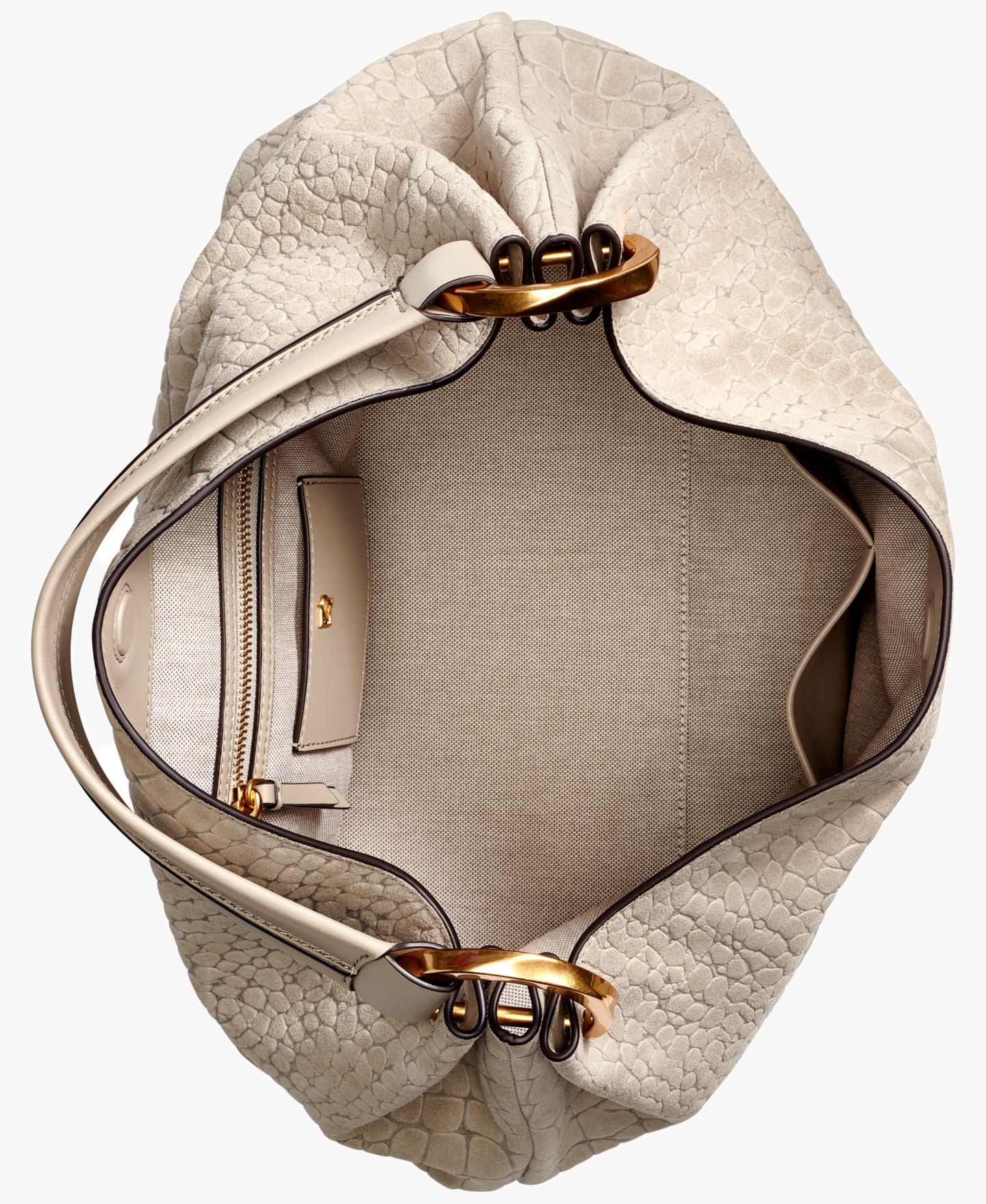 Женская сумка Donna Karan New York Glenwood Suede Croco Shoulder with Tassel Detail, цвет: Moth — фото 4