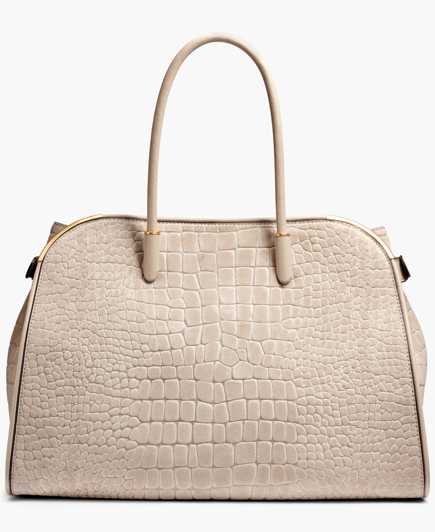 Женская сумка Donna Karan New York Satin Suede Croco Tote, цвет: Moth — фото 2