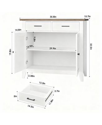 Farmhouse Buffet Cabinet with 2 Drawers and 2 Doors